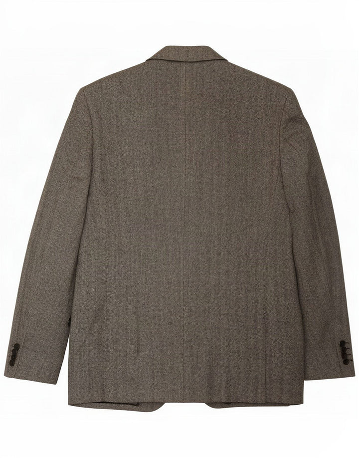 Luca D'altieri Giacca blazer a 3 bottoni da uomo IT 50 Large Grey Herringbone