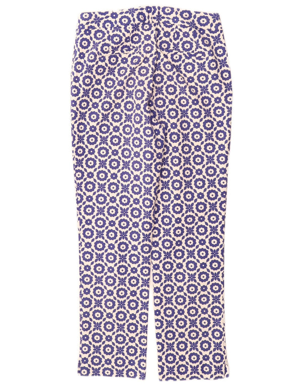 Pantaloni chino dritti da donna Boden UK 8 piccoli W28 L27 cotone floreale blu