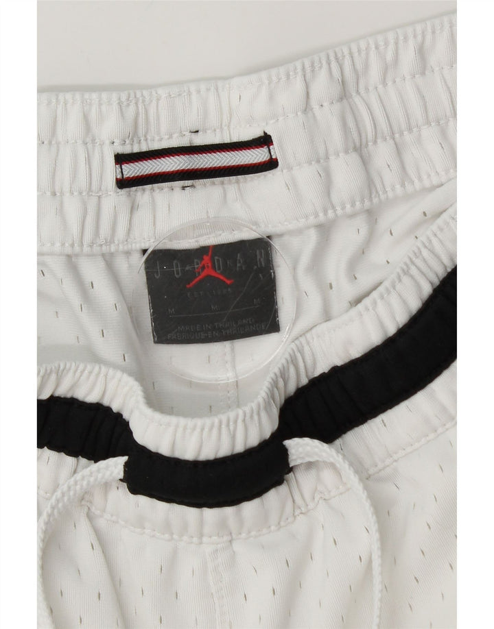Pantaloncini sportivi Jordan Dri Fit da uomo in poliestere geometrico bianco medio