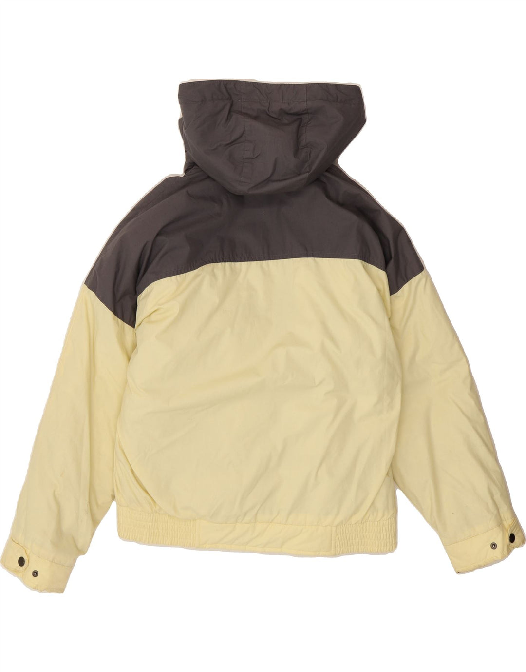 ELHO Womens Hooded Windbreaker Jacket IT 46 Large Yellow Colourblock Vintage Elho and Second-Hand Elho from Messina Hembry 