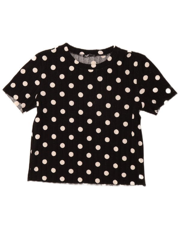T-shirt da donna Zara Top UK 14 a pois neri grandi