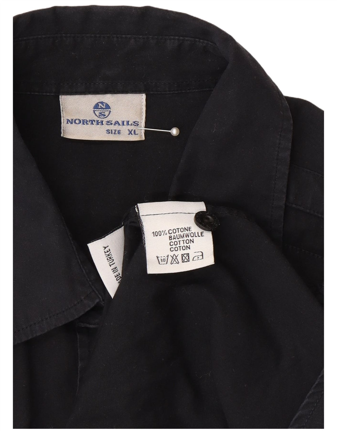 Camicia grafica da uomo North Sails XL in cotone nero