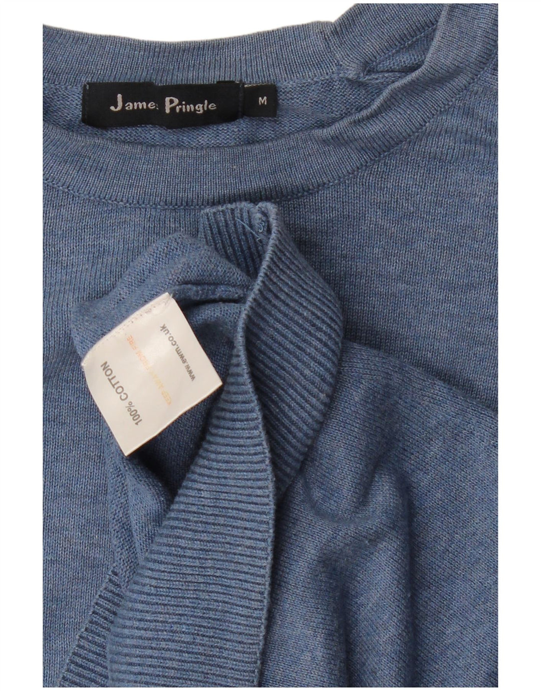 JAMES PRINGLE Maglione da uomo girocollo dalla vestibilità comoda in cotone blu medio