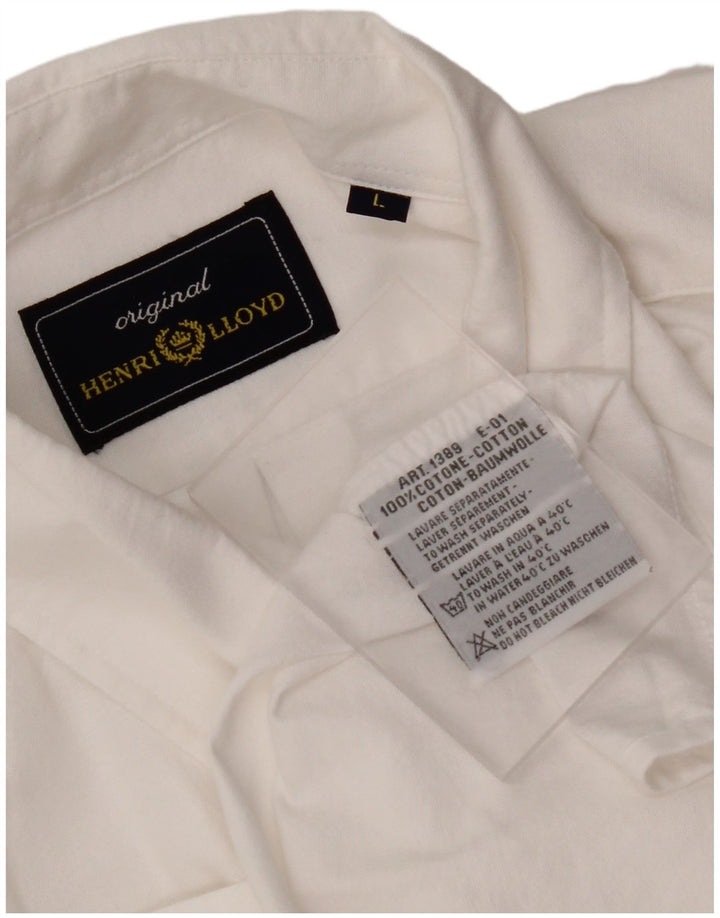 HENRI LLOYD Camicia da uomo grande in cotone bianco