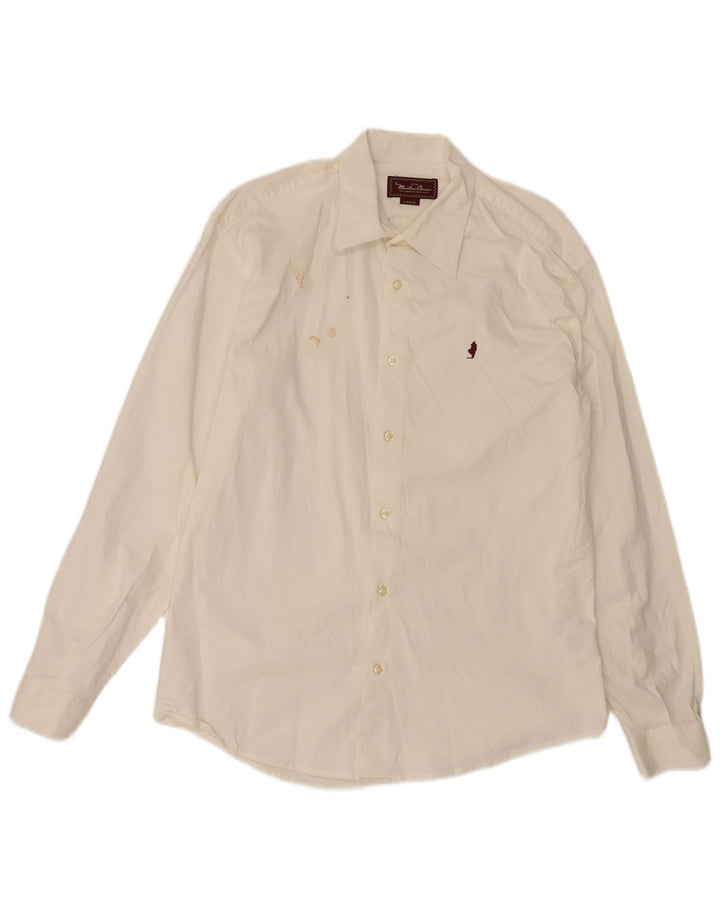 Camicia da uomo Marlboro Classics Large in cotone bianco
