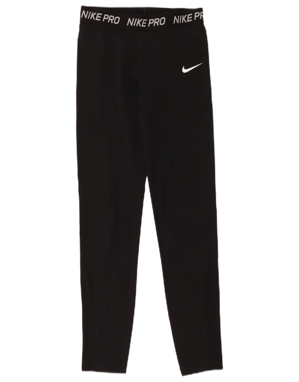 Nike Girls Dri Fit Graphic Leggings 13-14 Years XL Black