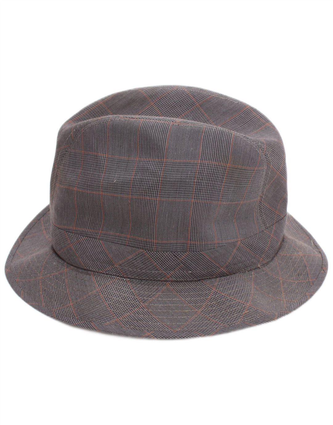 Cappello Fedora vintage da uomo grande classico a quadri grigi