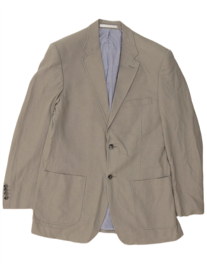 Giacca blazer a 2 bottoni Marks & Spencer da uomo UK 40 grande lino grigio