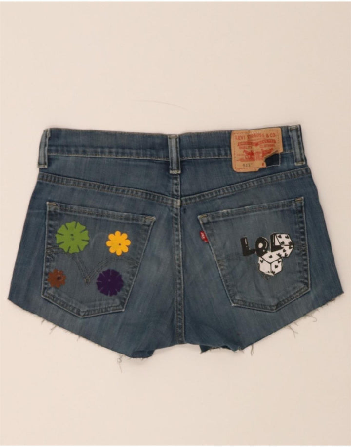 LEVI'S Womens 511 Graphic Denim Shorts W31Medium  Blue Cotton Vintage Levi's and Second-Hand Levi's from Messina Hembry 