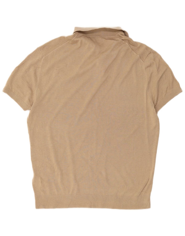 Polo Zara da uomo grande in cotone beige
