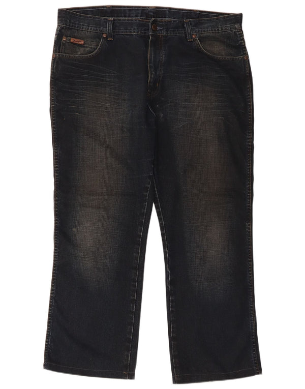 Jeans dritti da uomo Wrangler Roxboro W38 L28 cotone blu navy