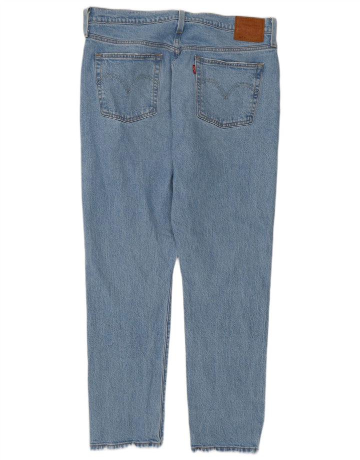 Jeans dritti invecchiati 501 da donna Levi's W32 L28 cotone blu