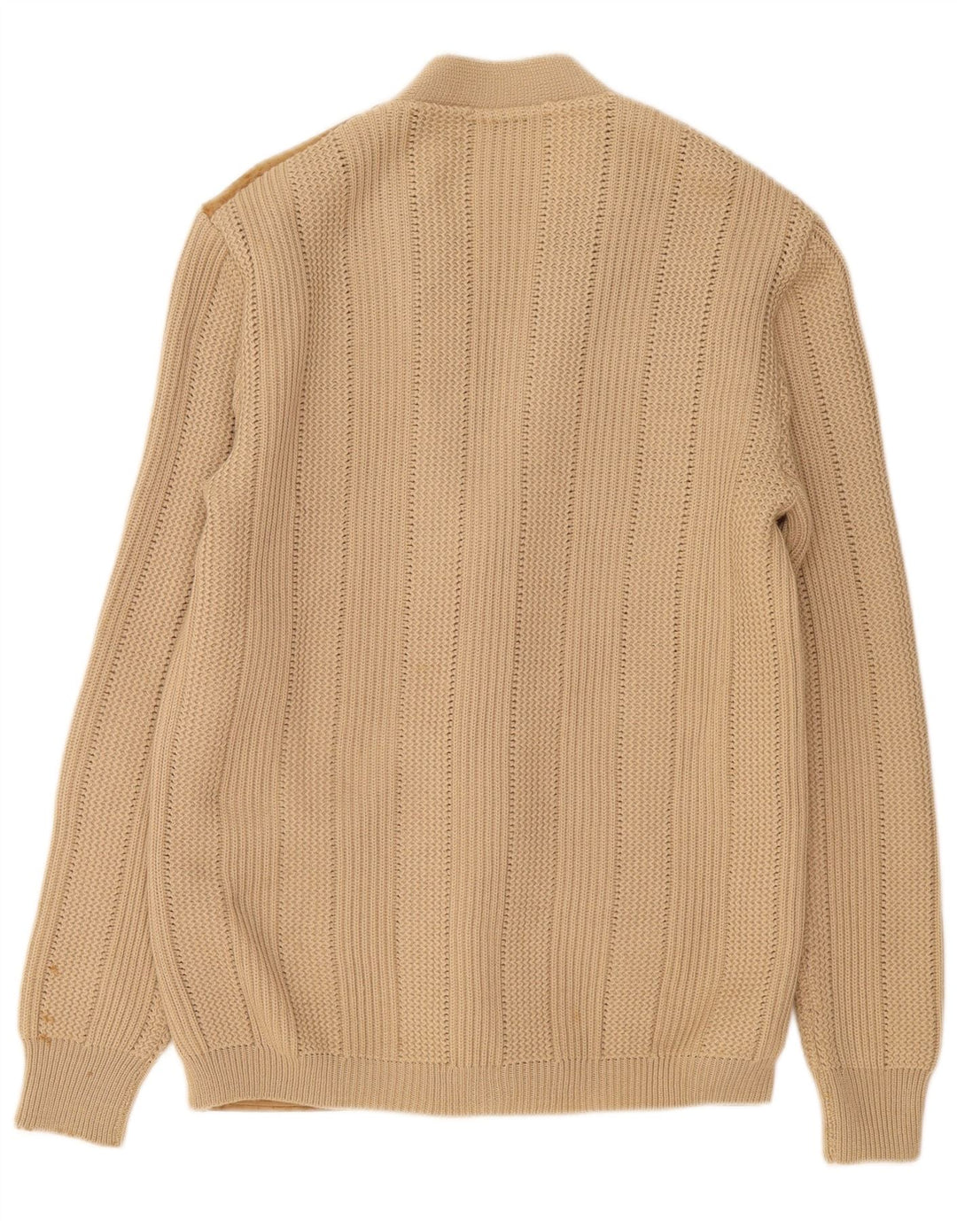 Maglione cardigan vintage da uomo IT 50 in pelle beige medio