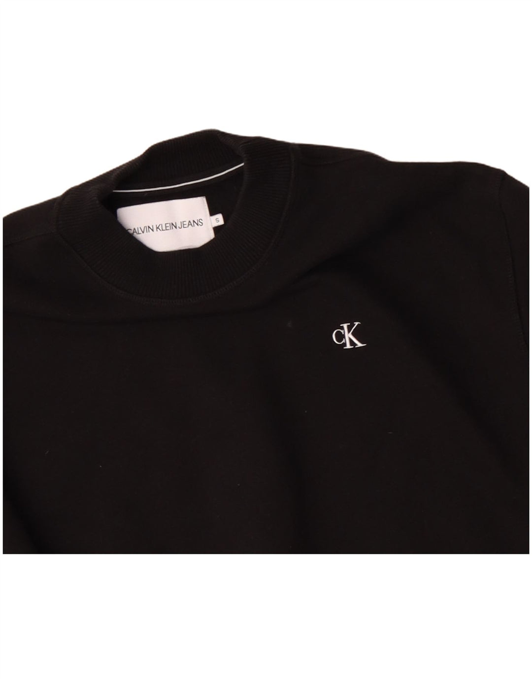 CALVIN KLEIN JEANS Felpa oversize da donna Maglione UK 10 Small Nero