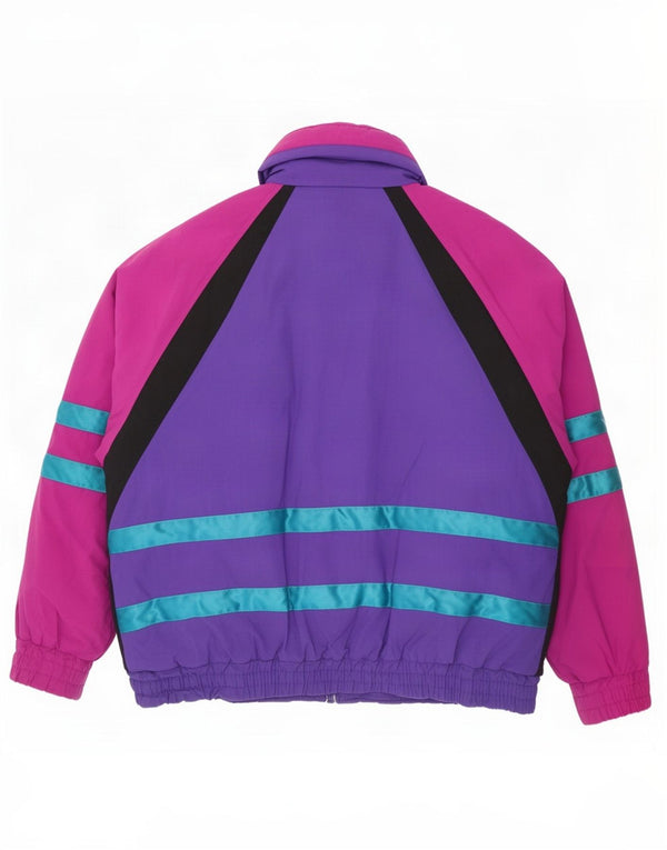 Giacca da sci vintage da uomo UK 40 grande nylon colorblock multicolore