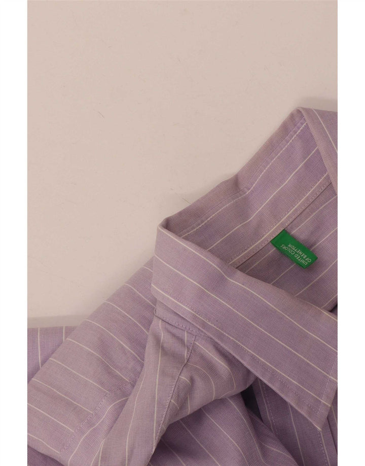 Camicia Benetton Uomo Gessato Viola Medio