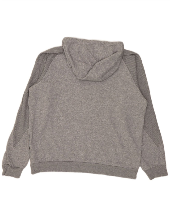 Felpa con cappuccio da uomo Adidas in cotone chiazzato grigio medio