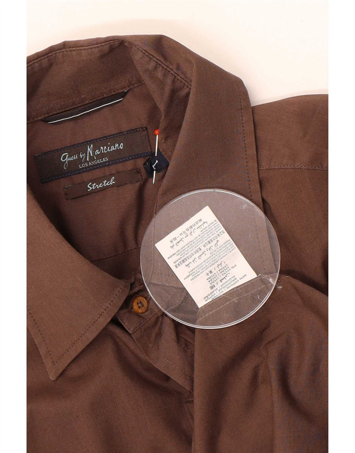 Camicia da uomo Guess By Marciano Large in cotone marrone