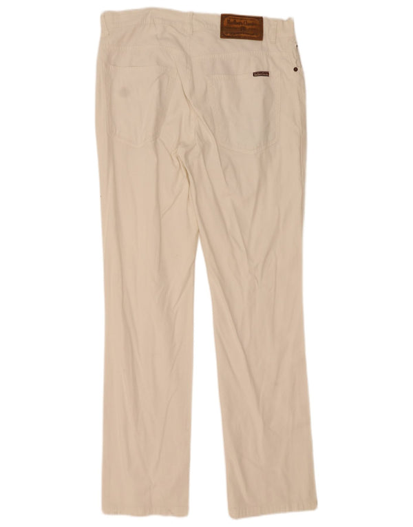Pantaloni casual dritti da uomo Marlboro Classics W36 L31 cotone bianco