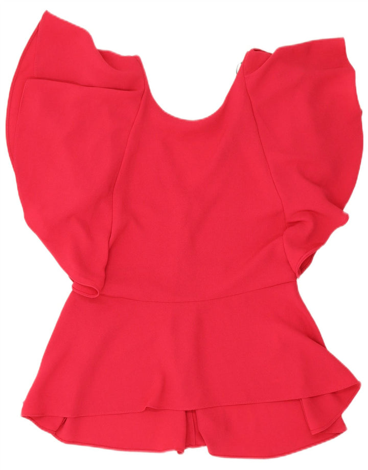 Top in camicetta da donna Zara UK 12 poliestere rosa medio