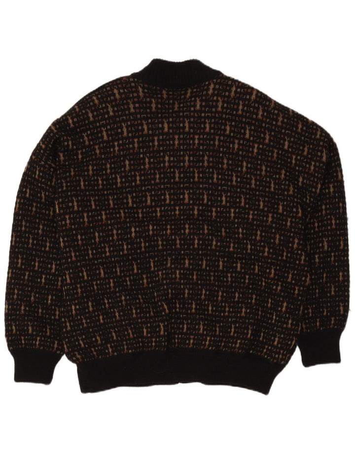 Maglione cardigan uomo Falcaro IT 52 Large nero geometrico in lana