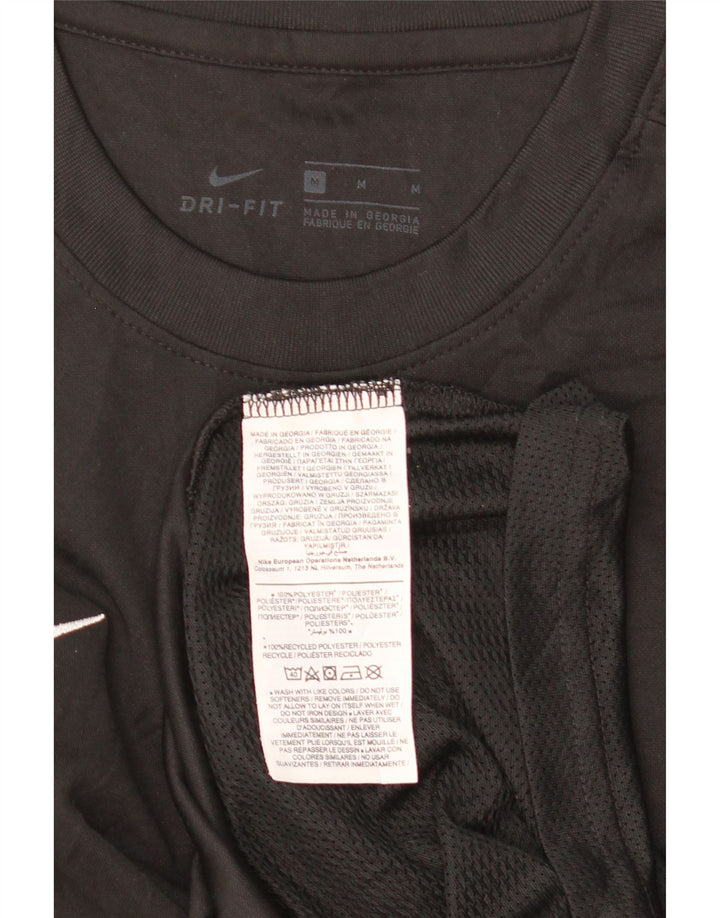 Maglia Nike Dri Fit da uomo a maniche lunghe, poliestere nero medio