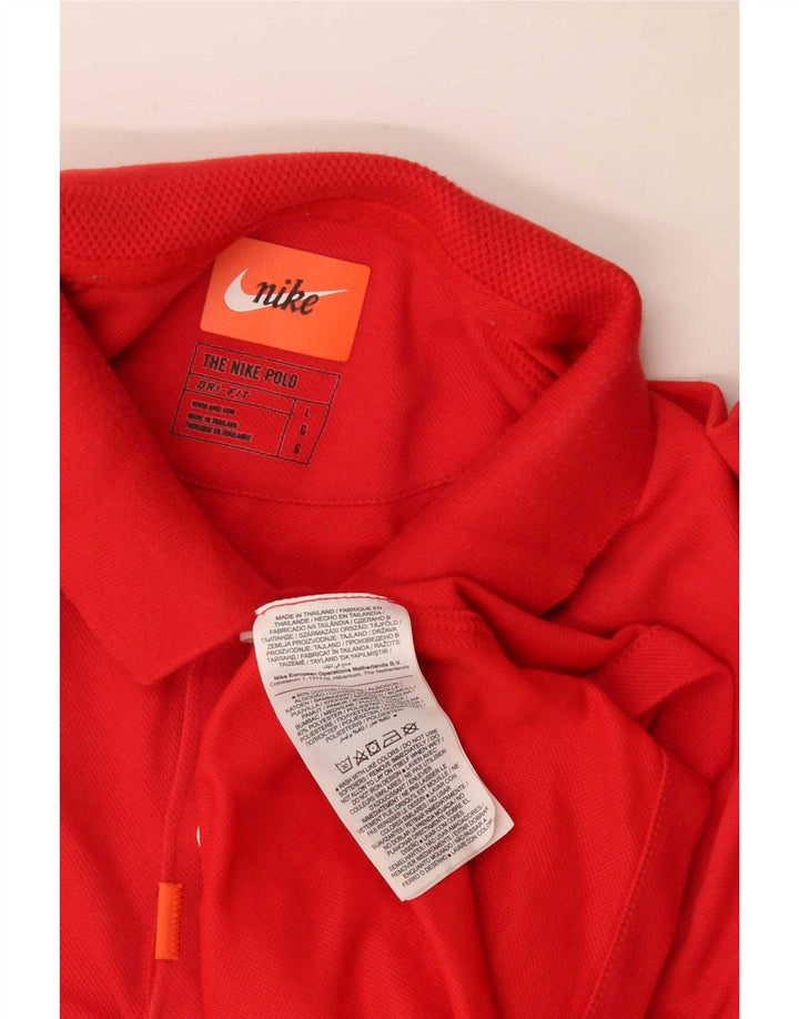 Polo Nike Dri Fit da uomo grande in cotone rosso