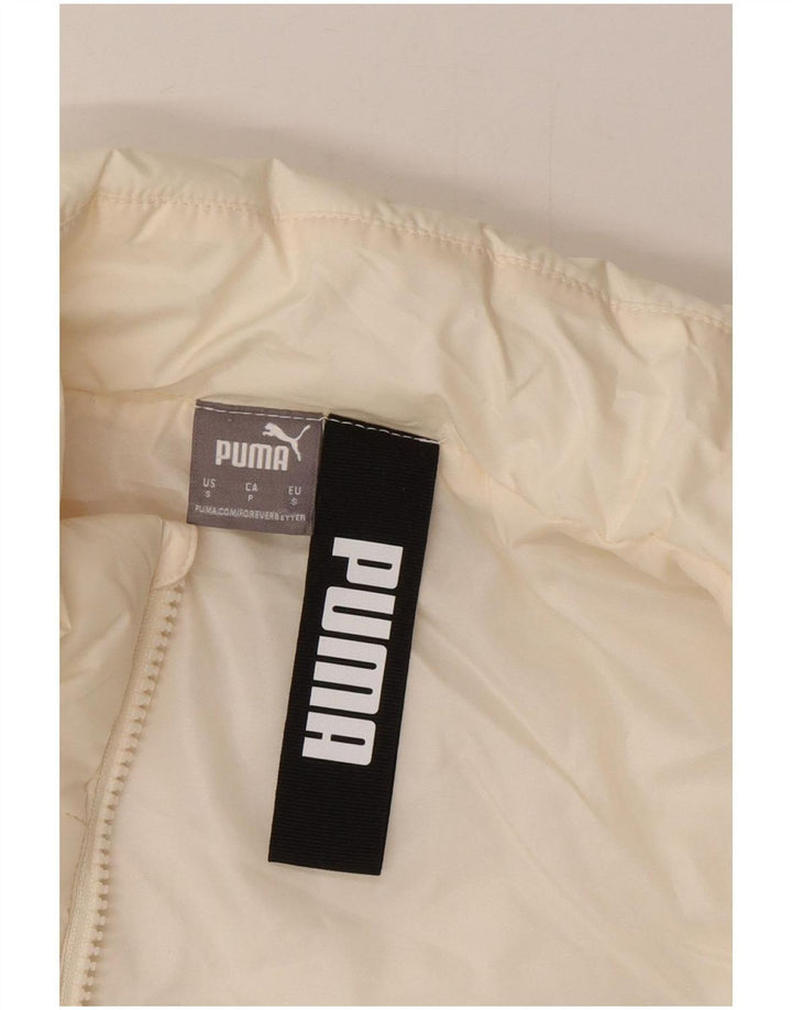 Gilet imbottito da donna Puma UK 10 piccolo in poliestere bianco sporco