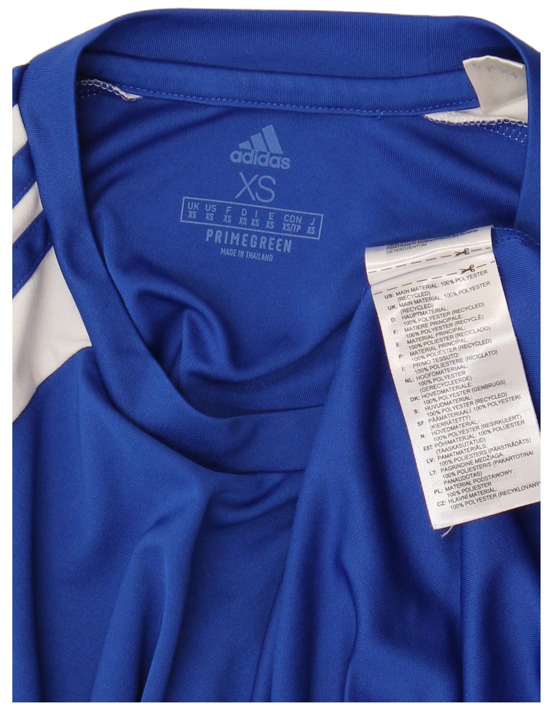 T-shirt ADIDAS da uomo Aeroready XS blu in poliestere color block