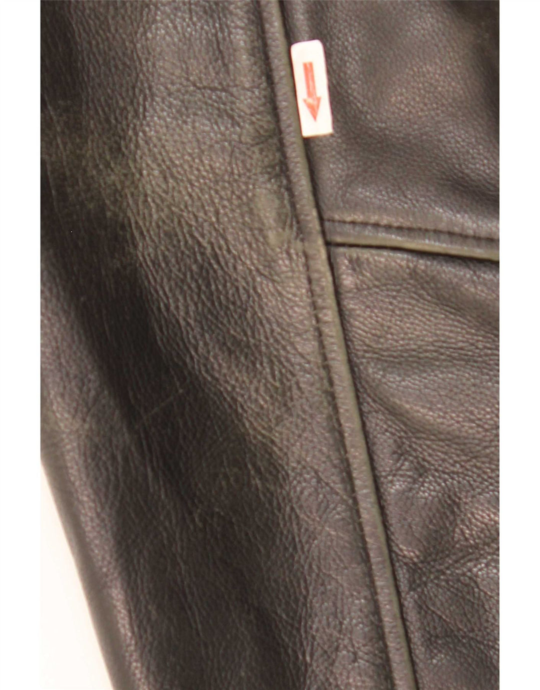 Giacca in pelle militare vintage da uomo UK 42 XL nera