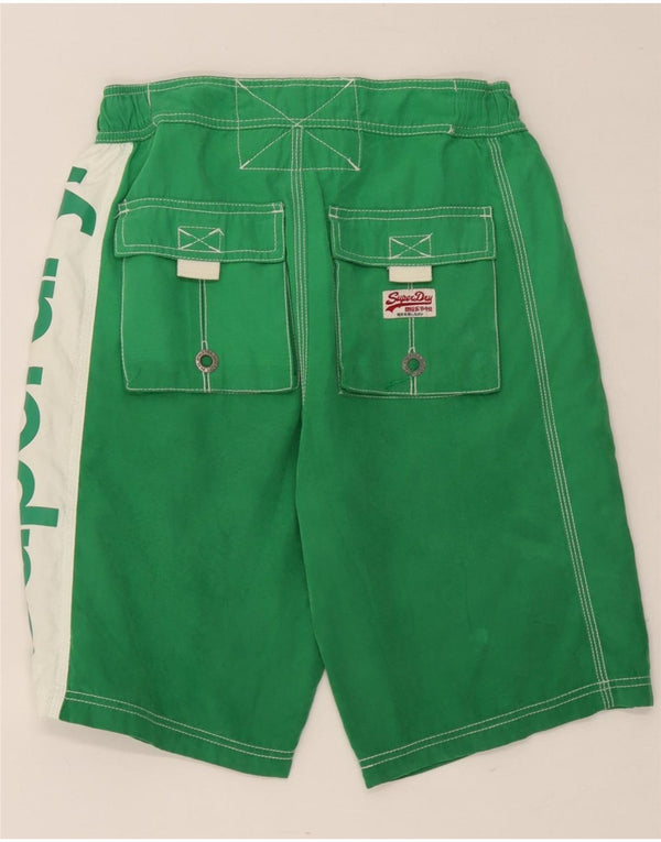 Pantaloncini da bagno grafici da uomo Superdry Small in poliestere color block verde