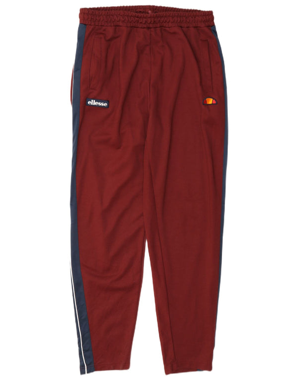 Pantaloni da tuta da uomo Ellesse grandi in cotone color block bordeaux