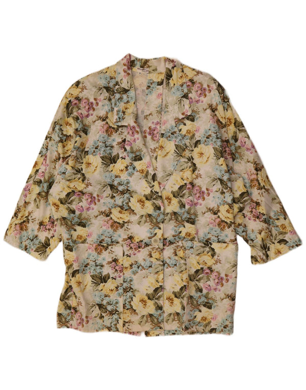 Giacca blazer vintage da donna con maniche a 3/4 UK 14 media multicolore