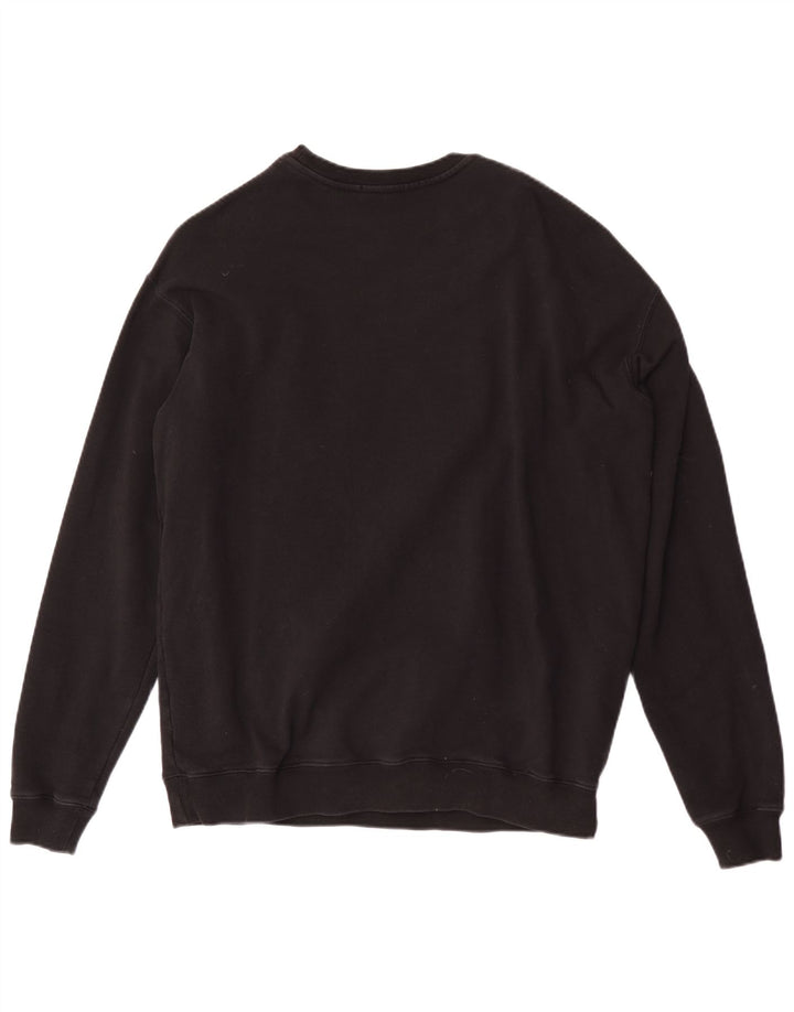MSGM Uomo Milano Felpa con grafica Maglione Grande Cotone Nero
