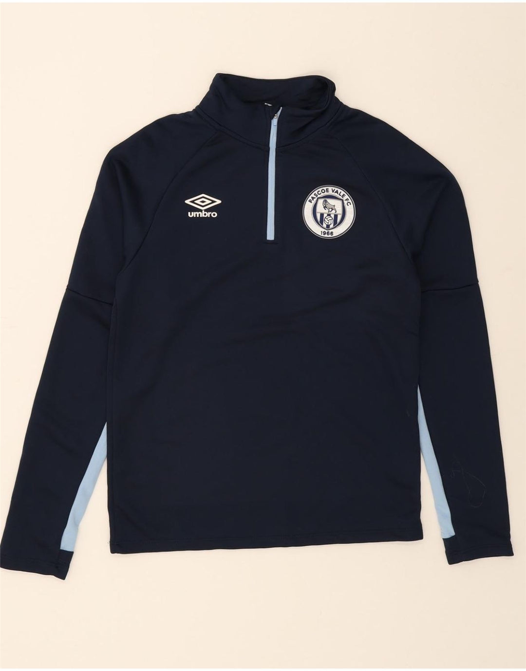 UMBRO Mens Pascoe Vale FC Graphic Top Long Sleeve Small Navy Blue Vintage Umbro and Second-Hand Umbro from Messina Hembry 