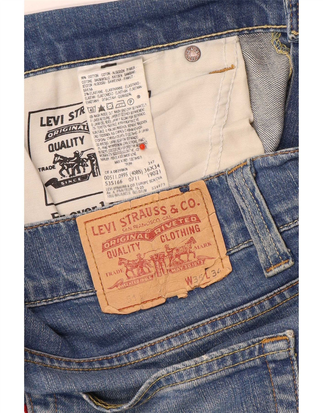 Jeans Levi's Uomo 511 Slim W35 L31 Cotone Blu