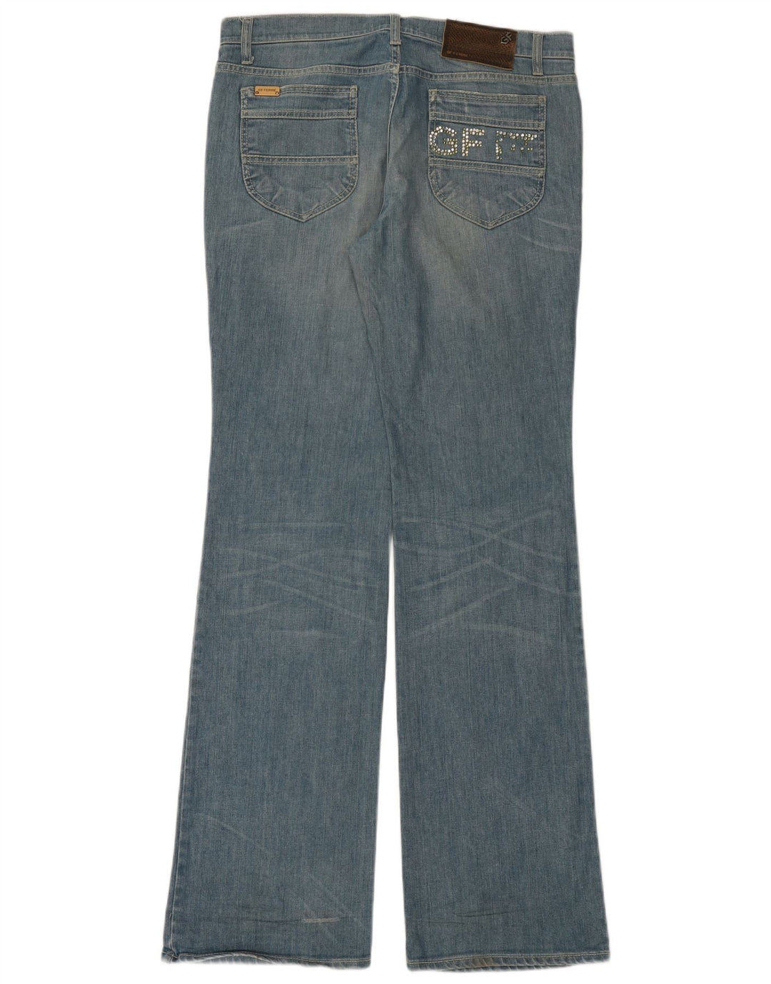 Jeans bootcut grafici da donna Gianfranco Ferre W31 L35 cotone blu