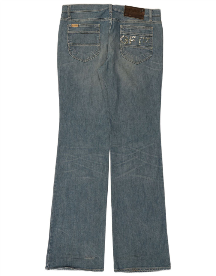 Jeans bootcut grafici da donna Gianfranco Ferre W31 L35 cotone blu