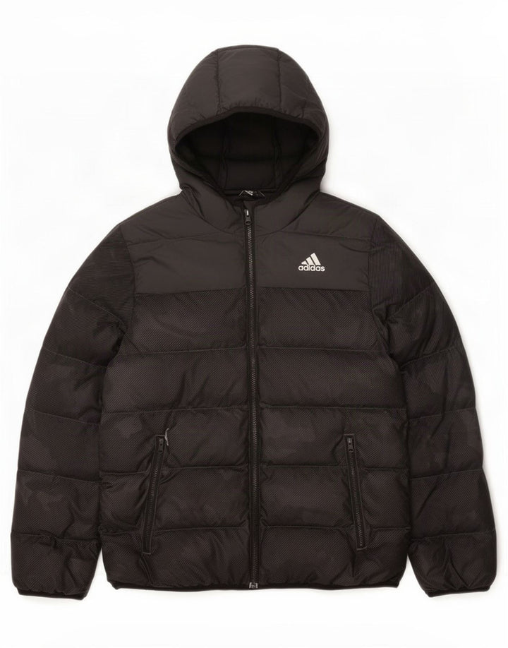 Adidas Giacca imbottita con cappuccio da ragazzo 13-14 anni Poliestere mimetico grigio