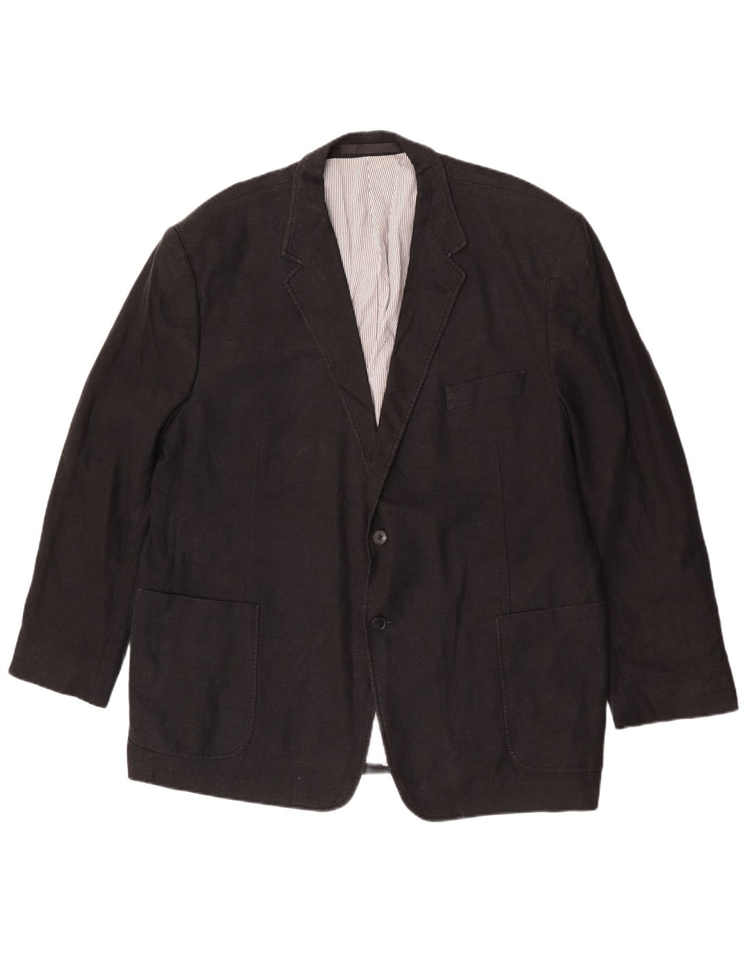 Giacca blazer a 2 bottoni Marks & Spencer da uomo UK 48 2XL Lino nero