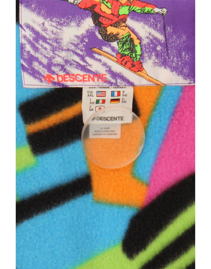 Giacca da sci con cappuccio grafica da uomo Descente IT 56 2XL Blu Colourblock