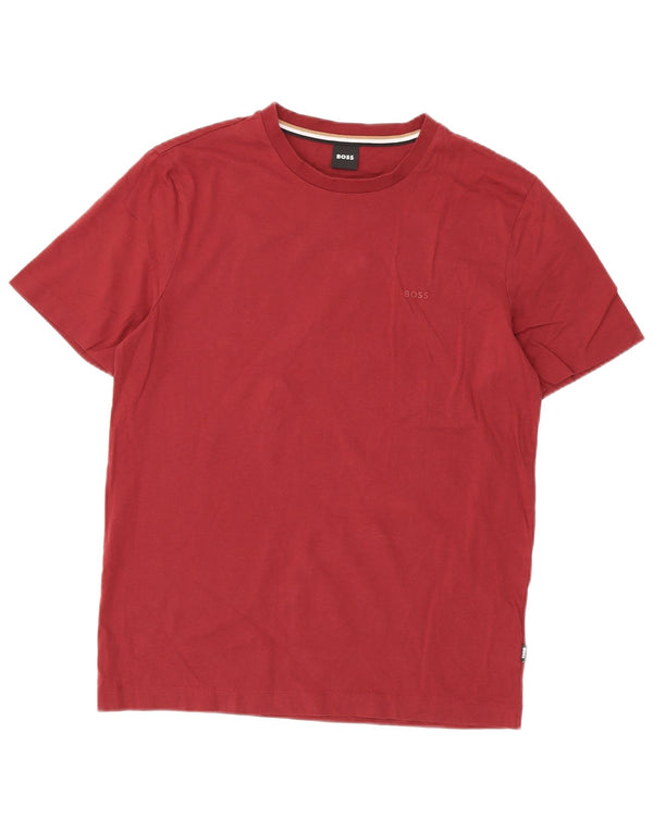 T-shirt da uomo Hugo Boss Top in cotone bordeaux medio