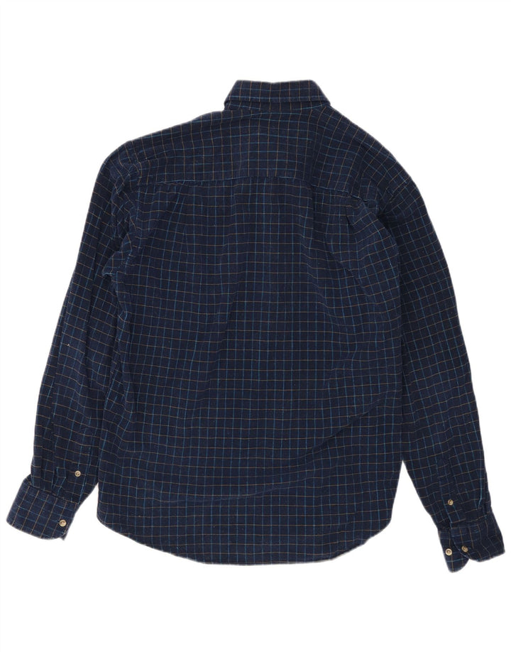 Camicia da uomo Sergio Tacchini in cotone a quadri grandi blu navy