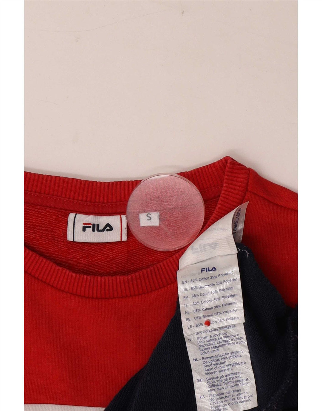 Felpa oversize con grafica da donna Fila UK 10 Small Red Colourblock