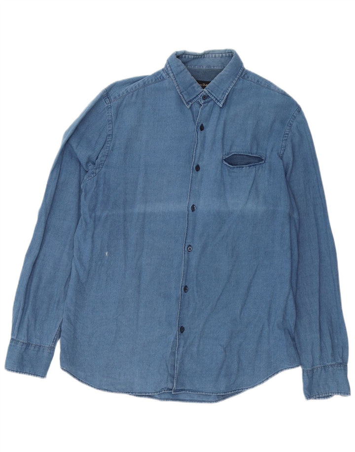 MASSIMO DUTTI Camicia di jeans da uomo Blu medio