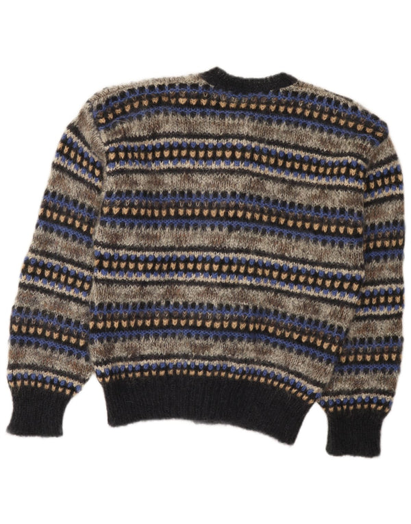Maglione cardigan da donna vintage UK 14 Fair Isle medio multicolore