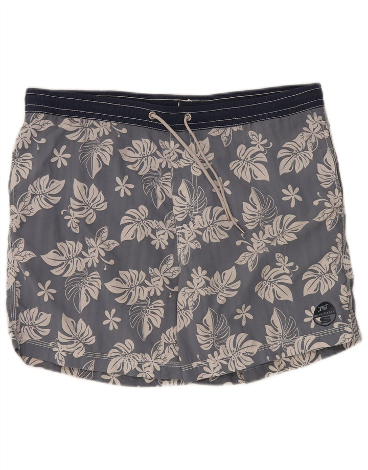 Pantaloncini da bagno da uomo North Sails Large in nylon floreale grigio