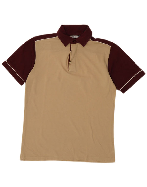 Polo Asics da uomo in cotone color block beige medio