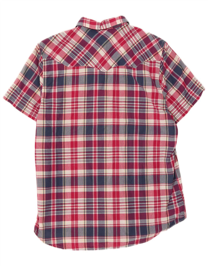 RALPH LAUREN Mens Short Sleeve Shirt Large Red Check Cotton