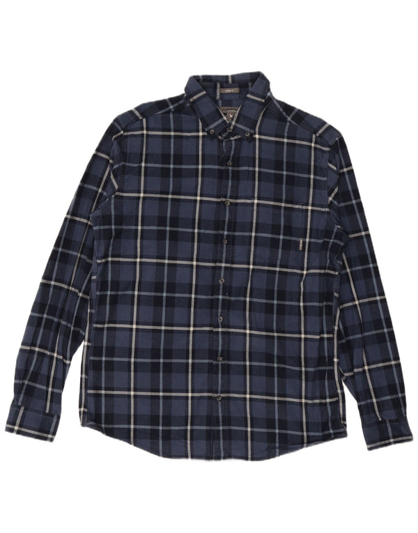 EDDIE BAUER Camicia da uomo in flanella dalla vestibilità classica, grande in cotone a quadri blu navy